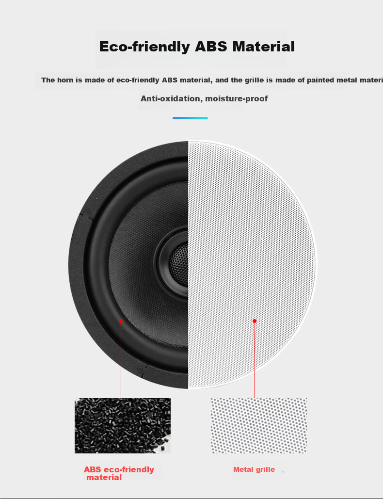 Newmine D9 Wireless FM Coaxial Ceiling Speaker, Home And Office Broadcast Background Music Active Wireless Ceiling Loudspeaker 6