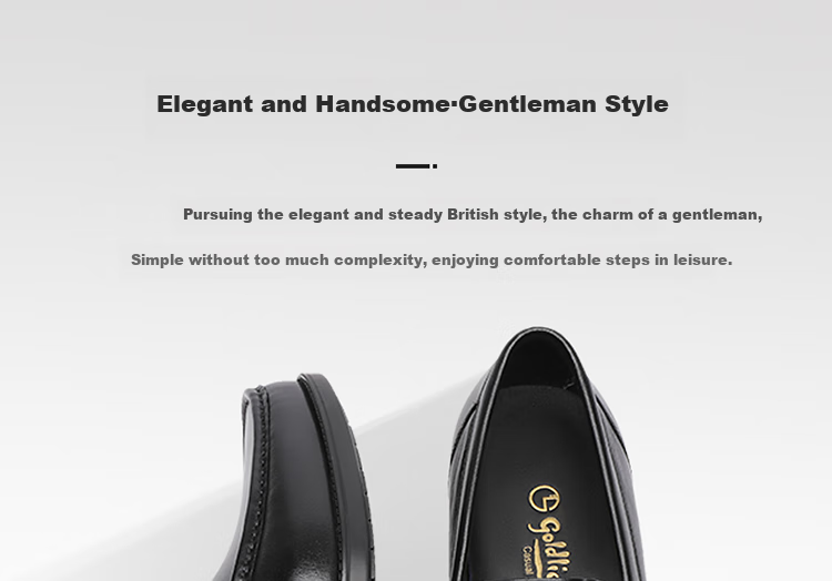 Goldlion Men's Shoes, Urban Business Leather Shoes, Comfortable Lightweight Business Casual Shoes, Loafers, 50213020001A, Black, Size 40 3
