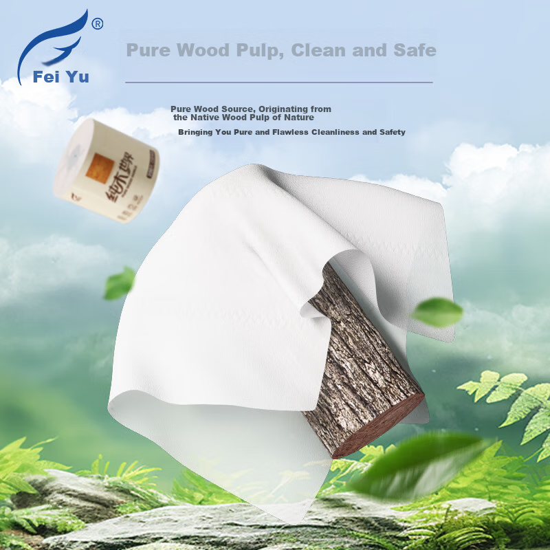 Feiyu Core Roll Toilet Paper, 4-Ply, 200g*27 Rolls, Household Tissue Paper, Toilet Roll Paper, Tissue Paper, Hand Towels, Whole Box F4073