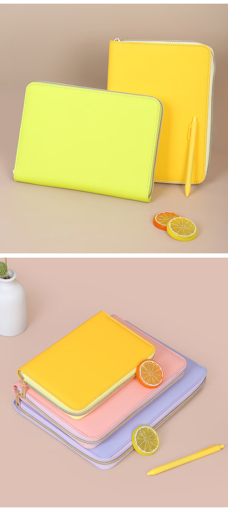 Weimei A5 Business Loose-Leaf Notebook, Multifunctional Zipper Notebook with Detachable Refillable Pages, 25K Simple Meeting Record Book, Work Diary, Customizable 11