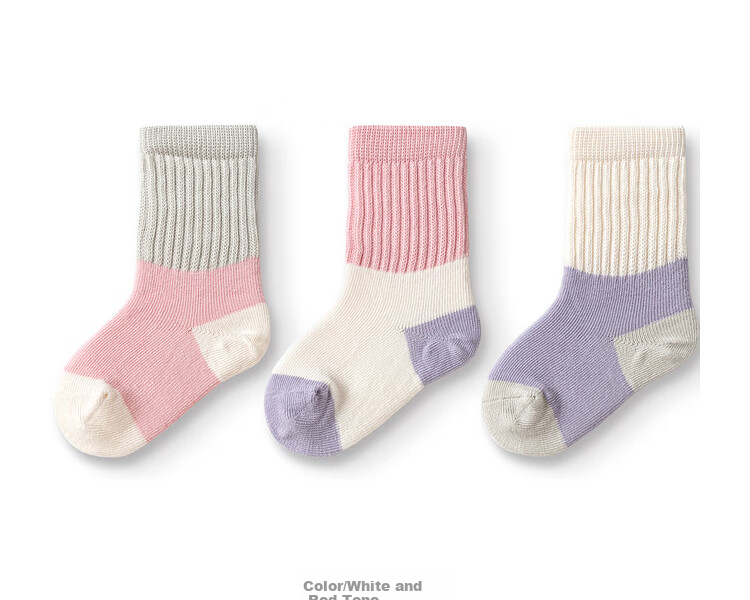 BALABALA Baby Mid-Calf Cotton Socks, Spring Season, for Boys And Girls, Newborn Infant Socks, Non-Binding, Three-Pair Pack, 209925172205 5