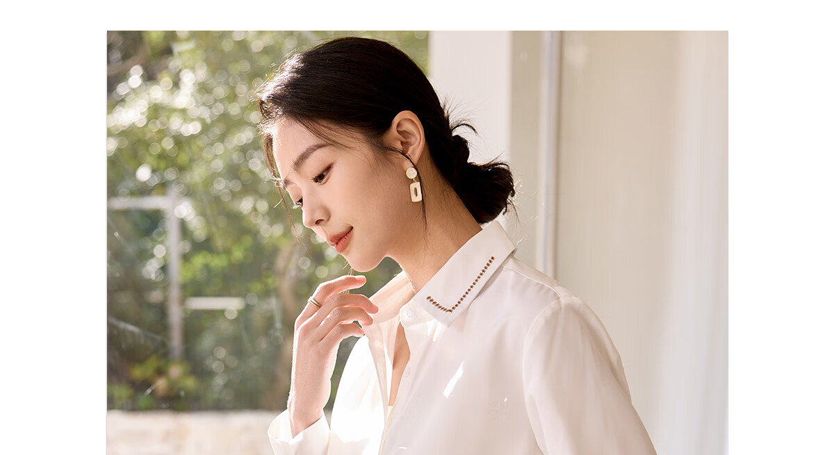 Chushen Women's Spring and Autumn Long Sleeve Shirt Embroidered Lace Design Versatile Commuter Blouse S143C2025 11