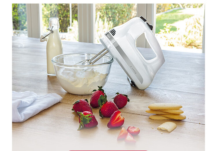 KitchenAid (Kaishanyi) Original Imported Electric Hand Mixer, Small Multi-Functional Cream Whipper And Blender, Handheld, Imperial Red, 5KHM5110CER 12