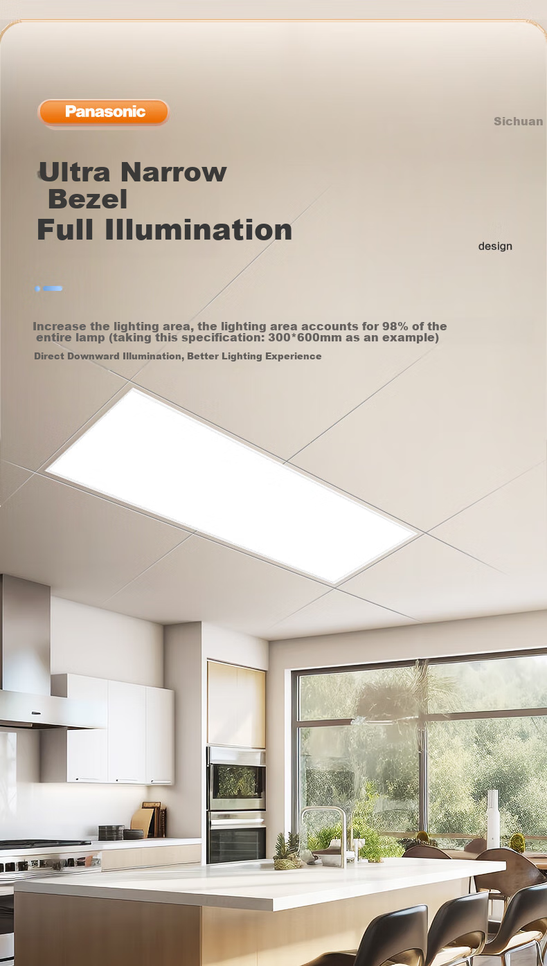 Panasonic Kitchen LED Integrated Ceiling Light, 300x300 Ceiling Light, Bathroom High Brightness Panel Light, Flat Panel Light, 18W 2