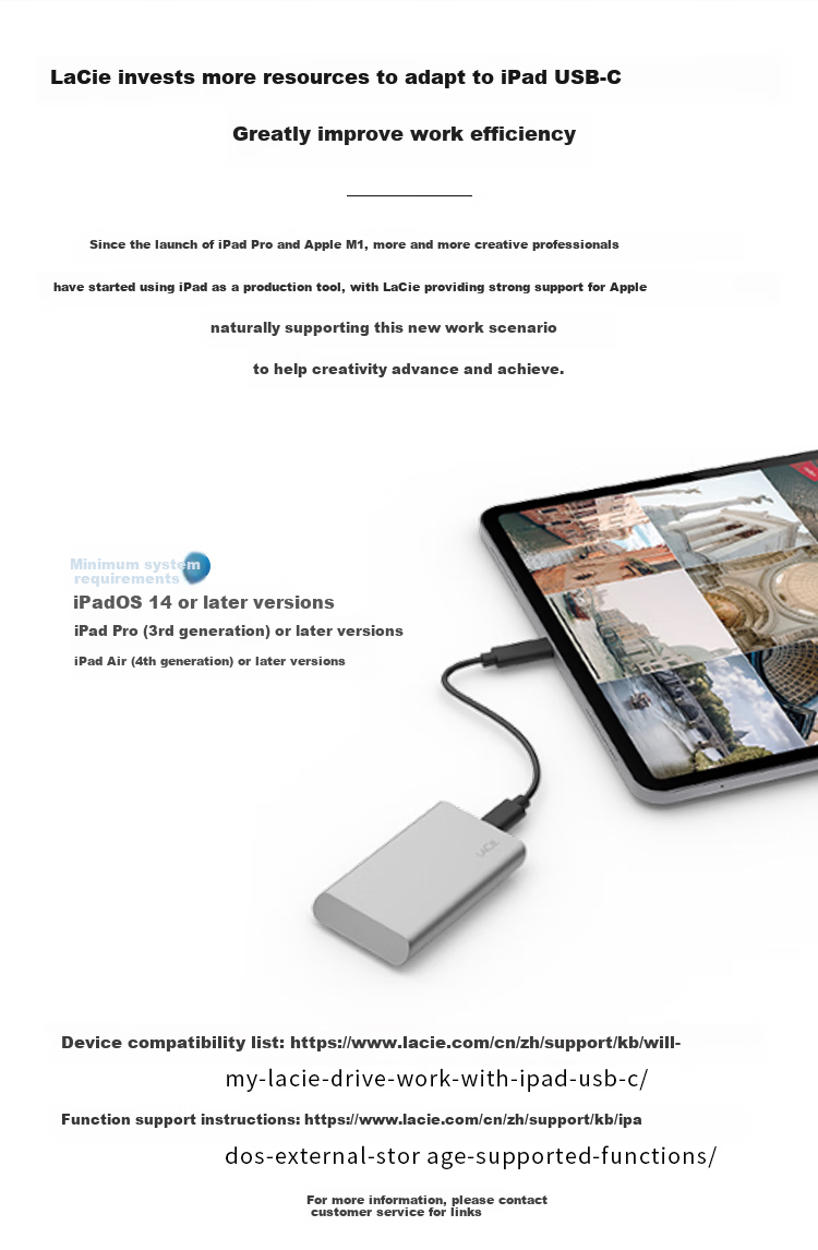LaCie Rugged SSD4 4TB Portable Solid State Drive PSSD USB-C IP54 Waterproof Dustproof Shockproof High-Speed External SSD 2