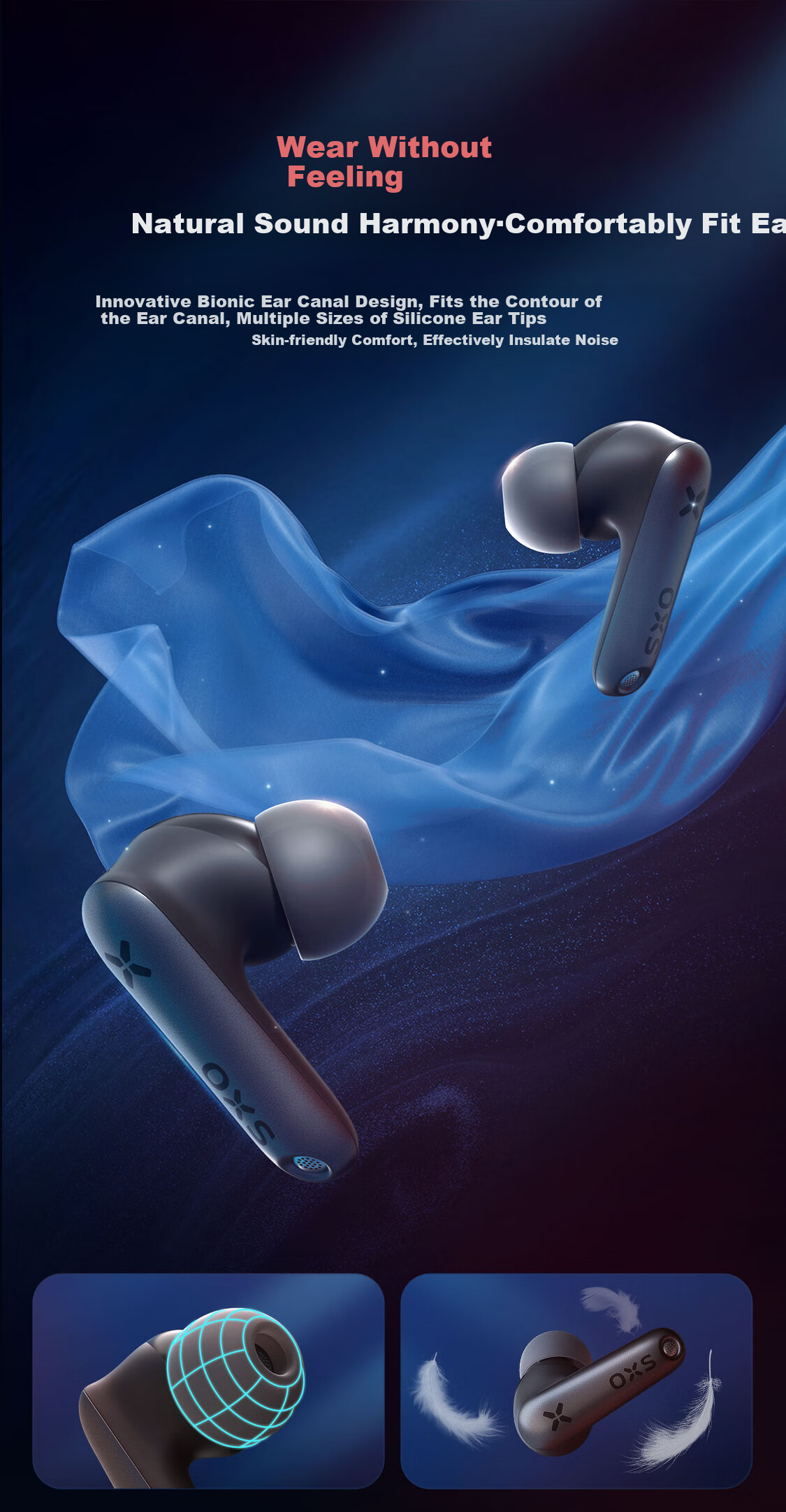 OXS Vega T1 Gaming Headset, TWS Wireless Bluetooth Low Latency In-Ear Long Battery Life Smart Noise Cancellation Sound Positioning PUBG Delta Triangle Boys Birthday Gift 8