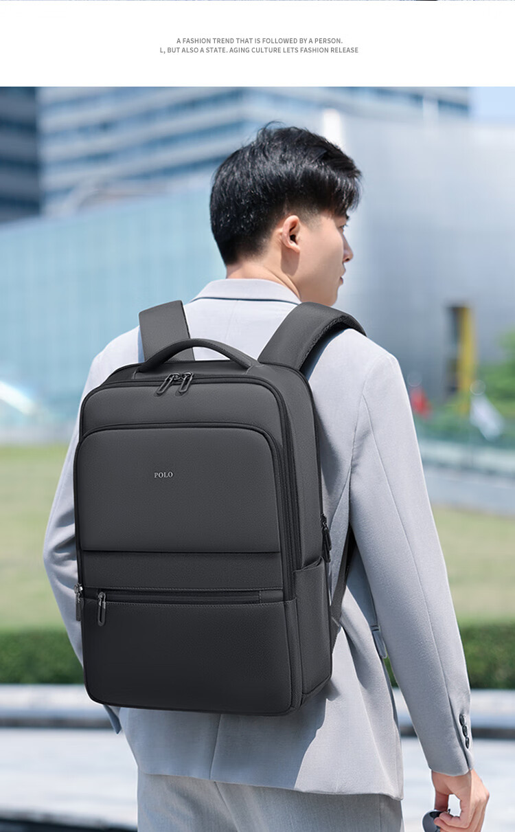 POLO Men's Business Backpack 15.6/16 Inch Laptop Bag Large Capacity Commuter Travel Bag 20