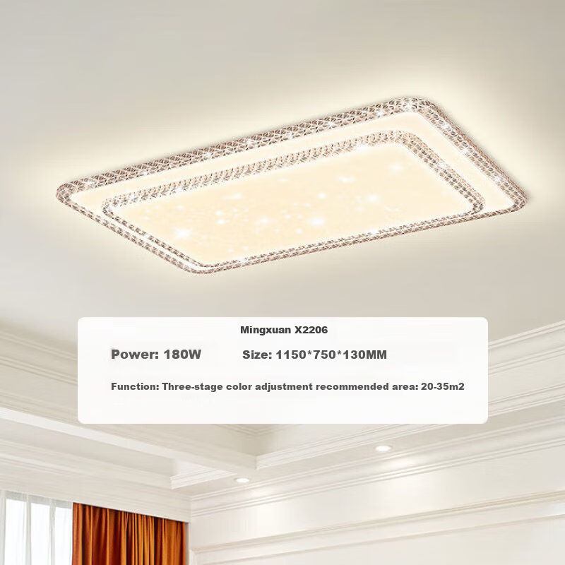 Midea LED Ceiling Light, Living Room High Wattage Main Light, 200W WiFi Smart Control Fixture, Jingxing J2, Installation Included