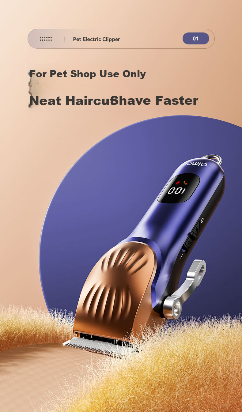 Qiman Pet Hair Clipper, Dog Grooming Tool, Pet Trimmer, Golden Retriever Hair Trimmer, Large Dog Hair Clipper, Electric Trimmer for Pet Shops [With Pet Comb Included] 4