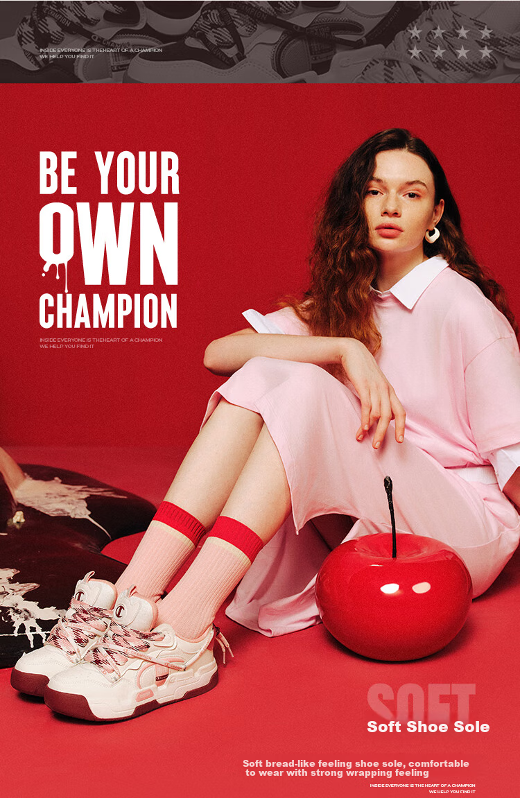 Champion American Champion Sneakers for Women And Men, Thick-Soled Heightening Casual Retro Street Trendy Loafers 24FWT15 Light Red 37 9