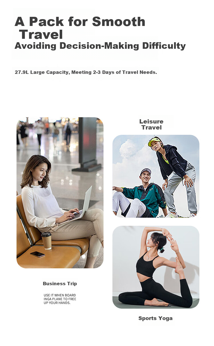 GOLF Travel Bag for Women, Large Capacity Luggage Bag for Business Trips, Sports And Fitness Bag, Handheld Yoga Bag, Shoulder Crossbody Bag with Separate Shoe Compartment 4
