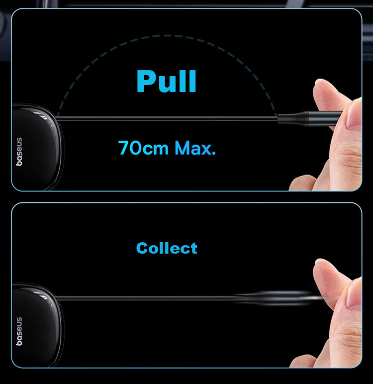 Baseus Car Charger Cigarette Lighter Three-In Super Fast Charging Adapter with Retractable Cable Compatible with Apple, Huawei, Xiaomi 4