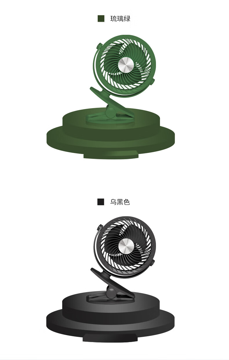Siyicai USB Desktop Portable Clip-On Mini Fan, Quiet Small Electric Fan for Home Bedroom Student Dorm Office Desk Fan YS2260 Glass Gree 4
