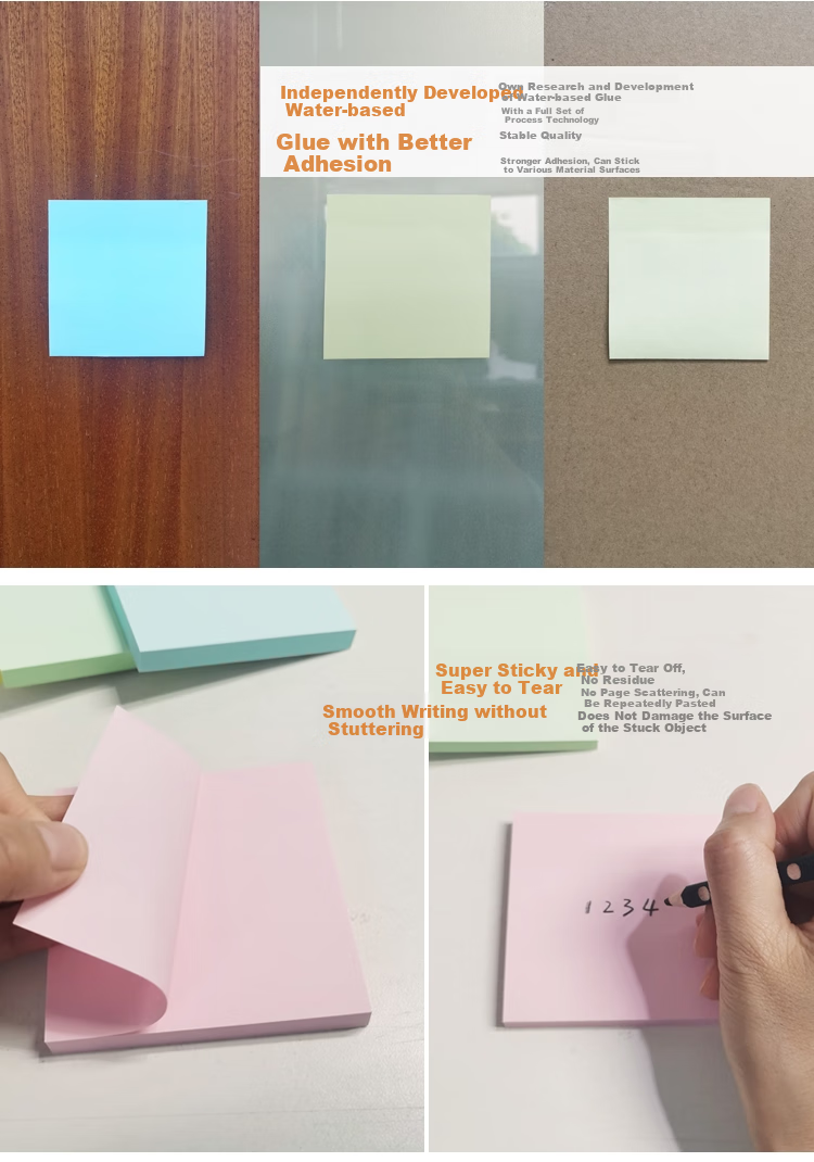 STICKN 8 Packs, 76×76mm Super Sticky Fluorescent Sticky Notes/pads/stickers, 8 Colors, 38002JD 4