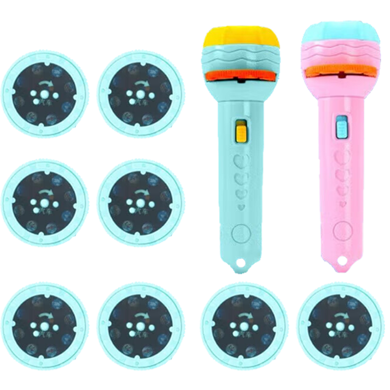 Martin Brother Children's Toy Projector Flashlight, Light-Up Slides, Baby Early Education Flashlight Light Toy, 80 Patterns
