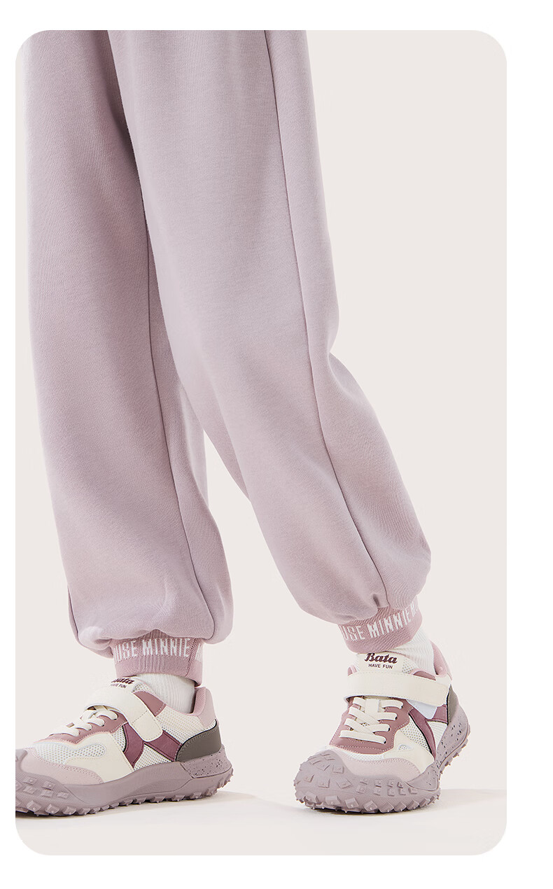 Disney Girls' Outfit Set for Spring And Autumn, Stylish Big Kids Casual Zip-Up Hooded Sweatpants Two-Piece Set 3DT004 Pink Purple 150 10