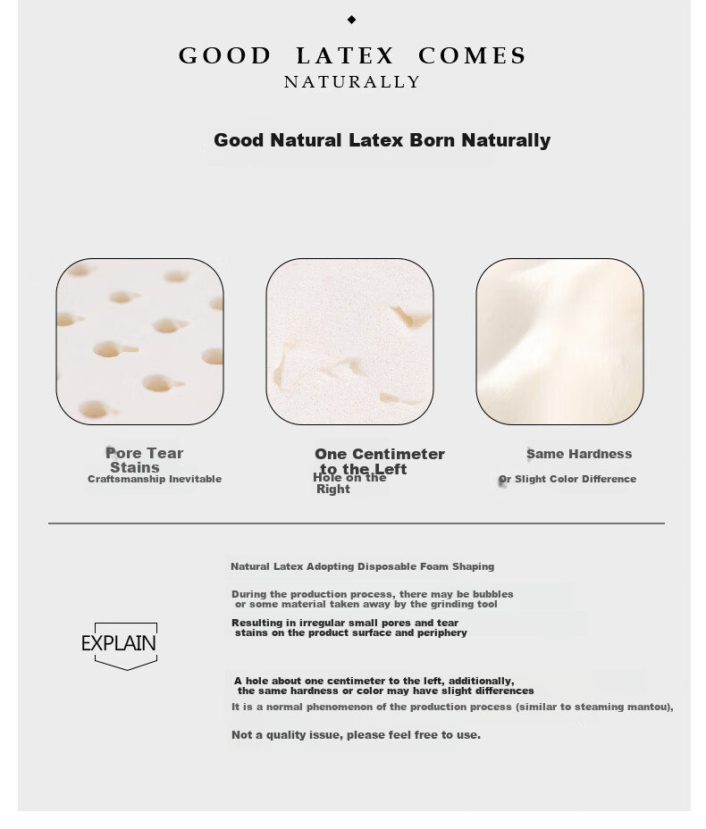 POKALEN Thai Natural Latex Mattress, Made in Thailand, Original Import, 95% Pure Natural High Content 22