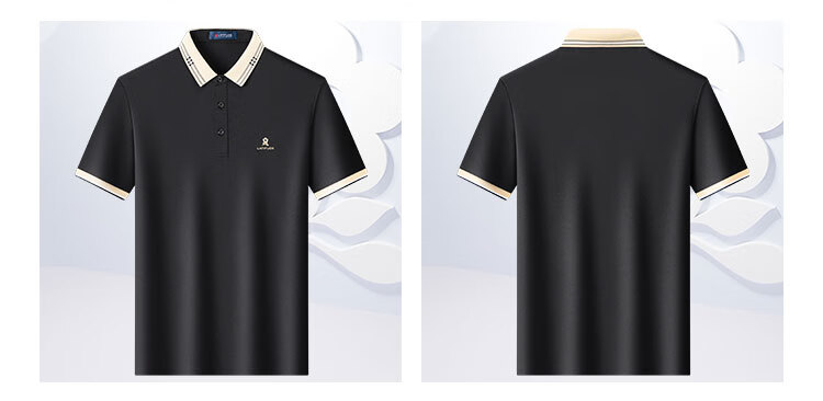 MONTAGUT Polo Shirt Short Sleeve for Men, Summer High-End Collared Cool Silk Breathable T-Shirt Half Sleeve, Misty Blue, 3XL/56 9