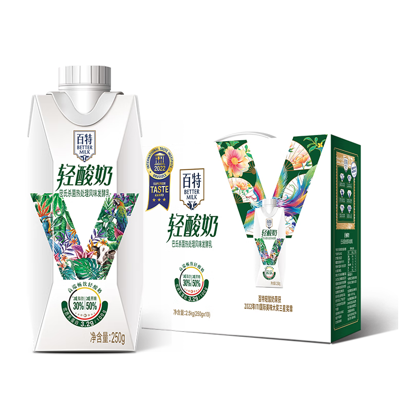 天友百特轻酸奶原味250g*10盒（礼盒装）3.2g乳蛋白 风味发酵乳