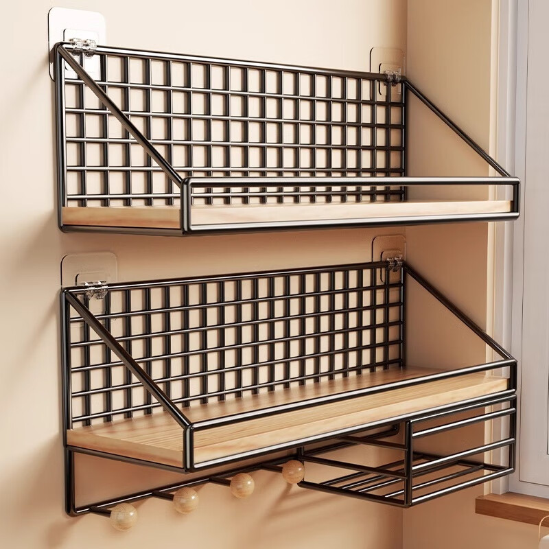 Anerya Wall-Mounted Storage Rack, No Drilling Required, for Living Room Walls And Bedroom Bedside Organization, Wall-Hanging Partition Shelf for Router