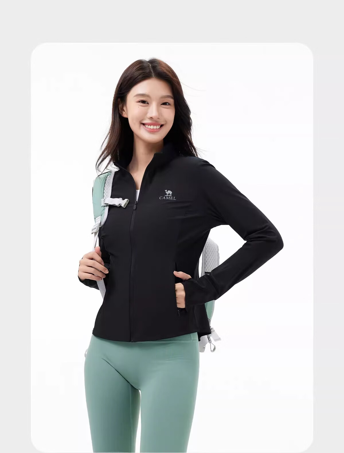 CAMEL Cold White Outdoor Stand-Collar Original Yarn Sun Protection Clothing, Moisture-Wicking Quick-Dry Cool-Feeling Breathable Sun Protection Jacket A25BZ01085 20