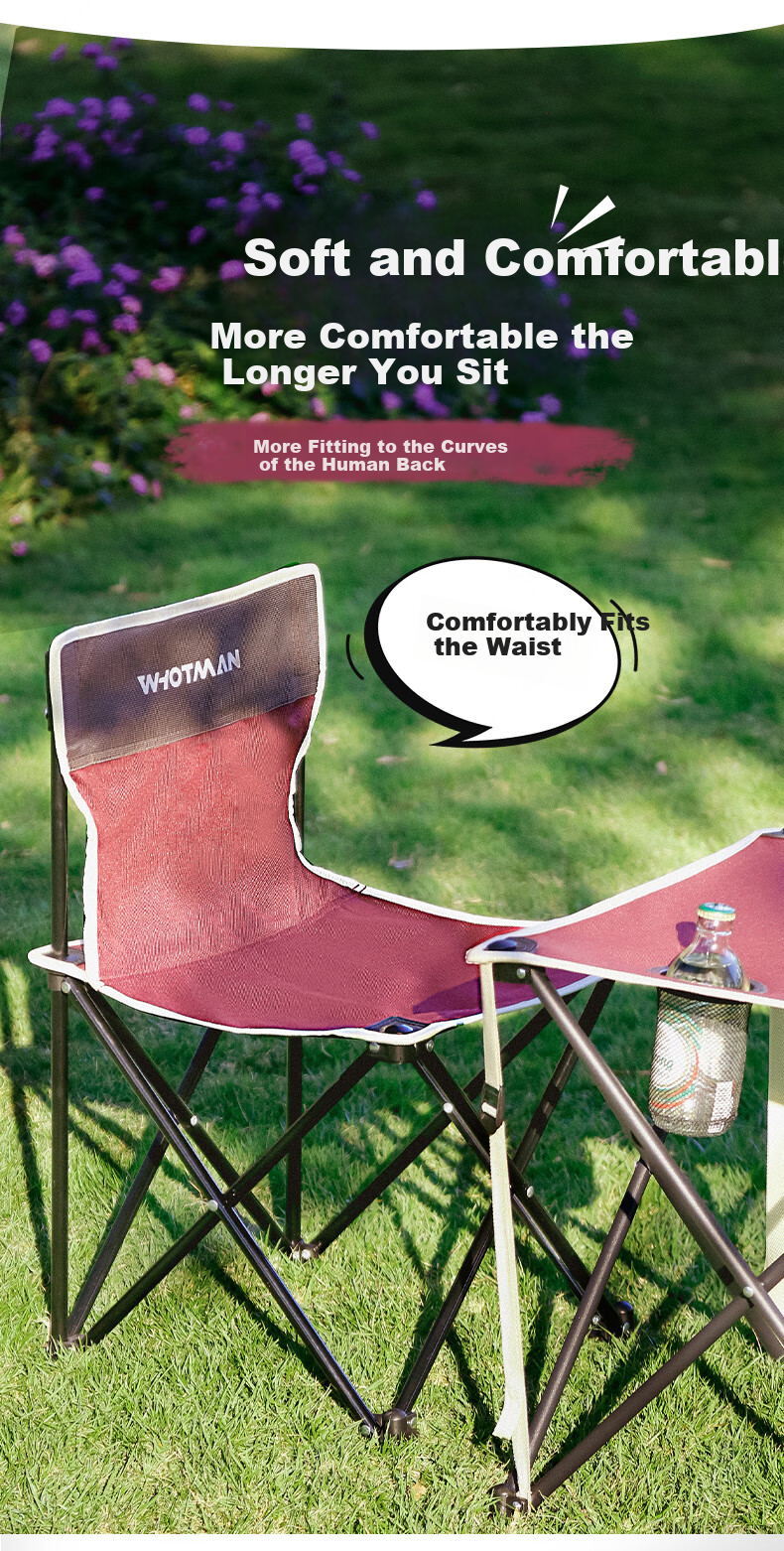Woteman (WHOTMAN) Outdoor Folding Chair, Portable Table And Chair Set for Fishing And Sketching, High-Speed Rail And Train Stool 3