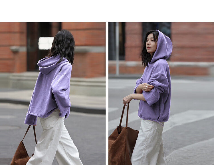 Dme [Retro Hoodie] Autumn And Winter Quality Online Hooded Long-Sleeve Fleece-Lined Sweatshirt, Women's Jacket 15
