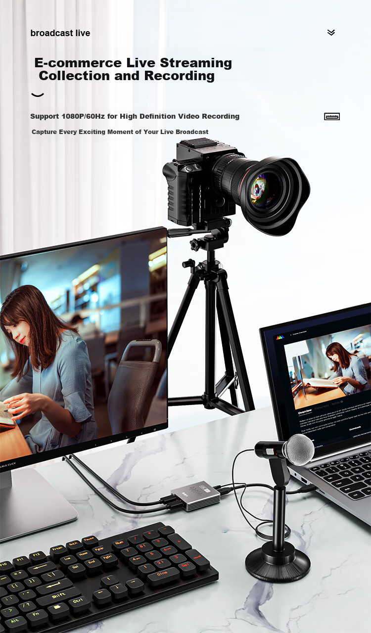 Tengjiexing HDMI Single-Channel Video Capture Card, High-Definition 4K Input 1080P Capture USB 3.0 Loop-Out, Specialized Capture Device for Gaming Live Streaming And Computer Recording TJX-CK301 2