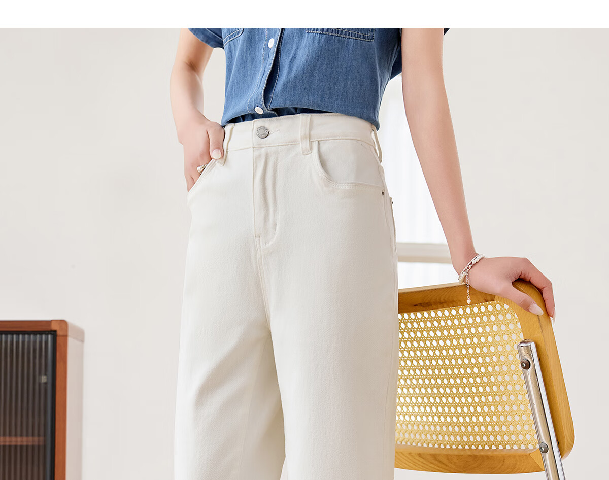 PinCai Women's Jeans, Spring And Autumn Black Straight-Leg Trousers, Slimming And Heightening Effect, Casual Denim Long Pants P143N1009 29