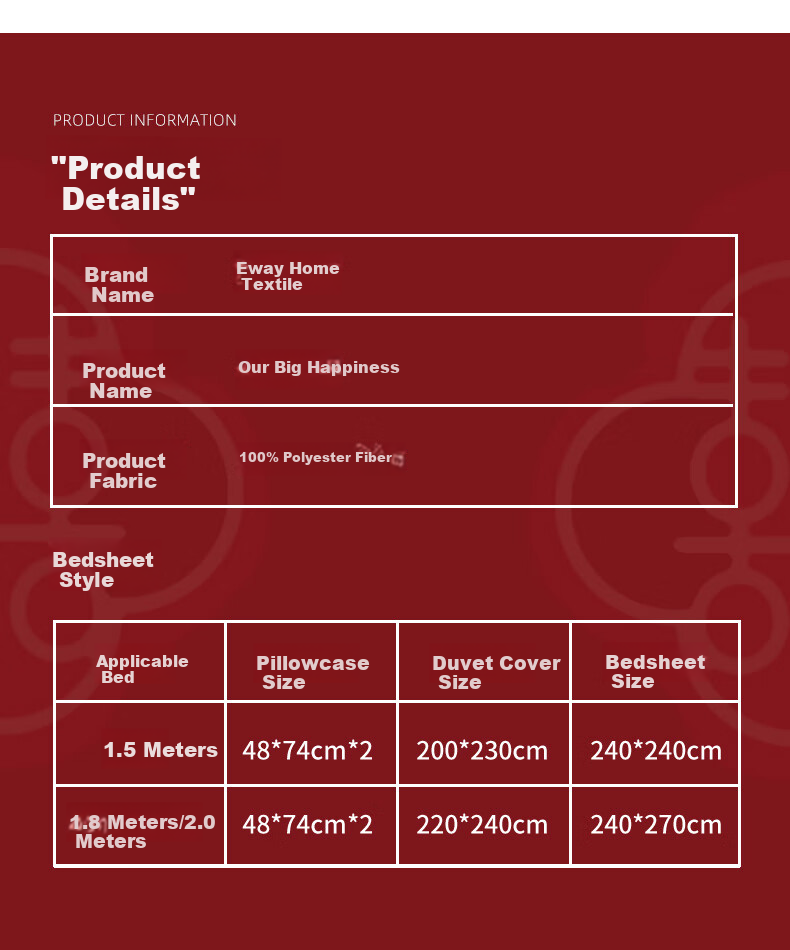 I-WILL Wedding Four-Piece Set, Embroidered Duvet Cover And Bed Sheet, New Wedding Celebration Red Fashionable Bedding, Wu Jia Da Xiu, for 1.5/1.8 Meter Bed 14