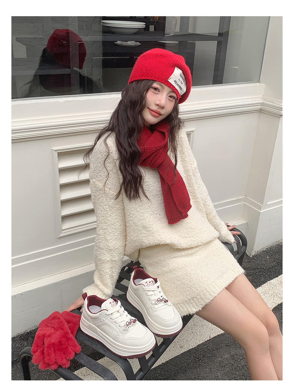 Josiny Thick-Soled White Sneakers for Women, Spring And Autumn 2026 New Style Soft Sole Board Shoes Versatile Breathable Sports Casual Shoes Beige/red 37 15