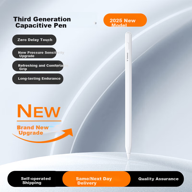 TORRAS [Ultra-Smooth] Compatible with Apple Pencil Pro Third Generation IPad Stylus, Sensitive Touch Screen Writing for All Series, 2026 New Air Magnetic Version White