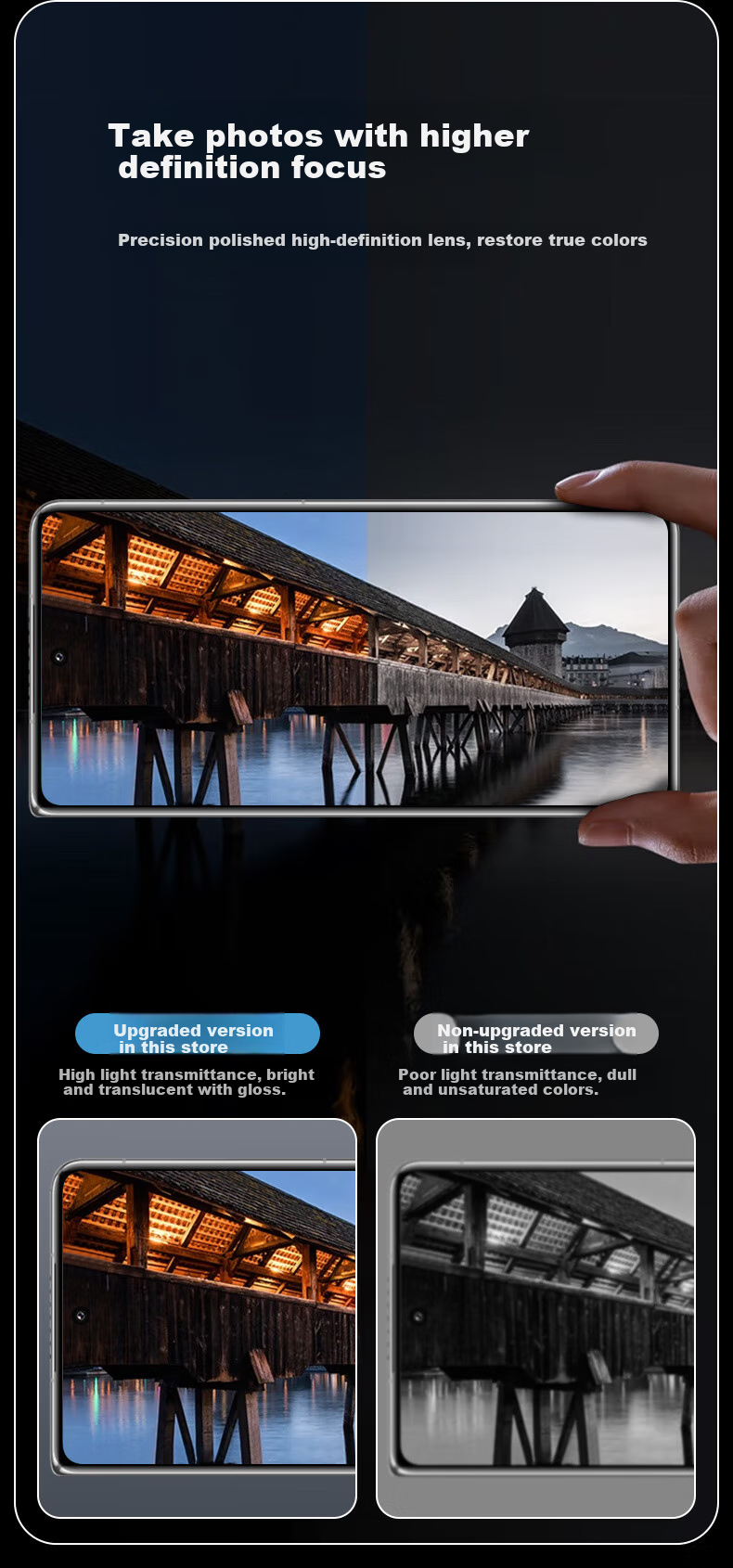 KOOLIFE [Two Pieces], Suitable for Huawei MateX6 Lens Film, Huawei MateX6 Rear Camera Protective Film, AR Anti-Glare Ultra-Thin High-Definition Wear-Resistant Anti-Scratch Dust-Proof Film 3