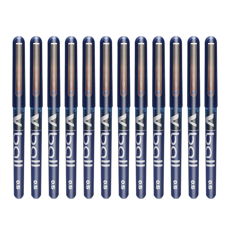 PILOT BL-VB5 Ballpoint Pen with Direct Liquid Ink, Bullet Tip, Gel Pen, Signature Pen, Student Stationery Set, Exam Pen, 0.5mm, Blue, Pack of 12