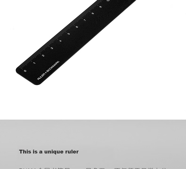 KACO Metal Bookmark Ruler, 15cm Multifunctional Straight Ruler, Office Supplies, Measuring And Drawing Ruler, Black, 1 Piece/bag, K1406, Stylish Design, Precise Scale, Rounded Edges, Back-To Seaso 2