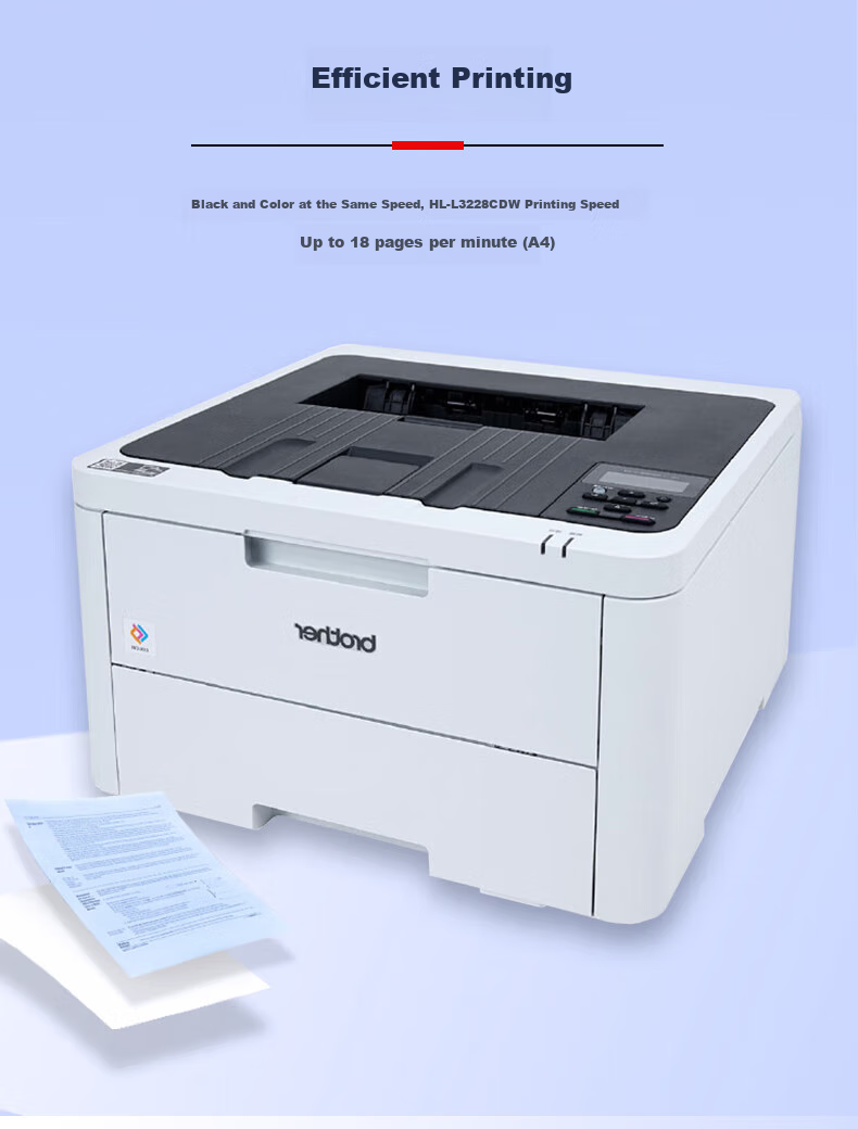 BROTHER HL-L3228CDW Color Laser Printer, A4 High-Speed Network Commercial Office Black And Color (18 Pages/minute Wireless Duplex Printing) (Unit) 2