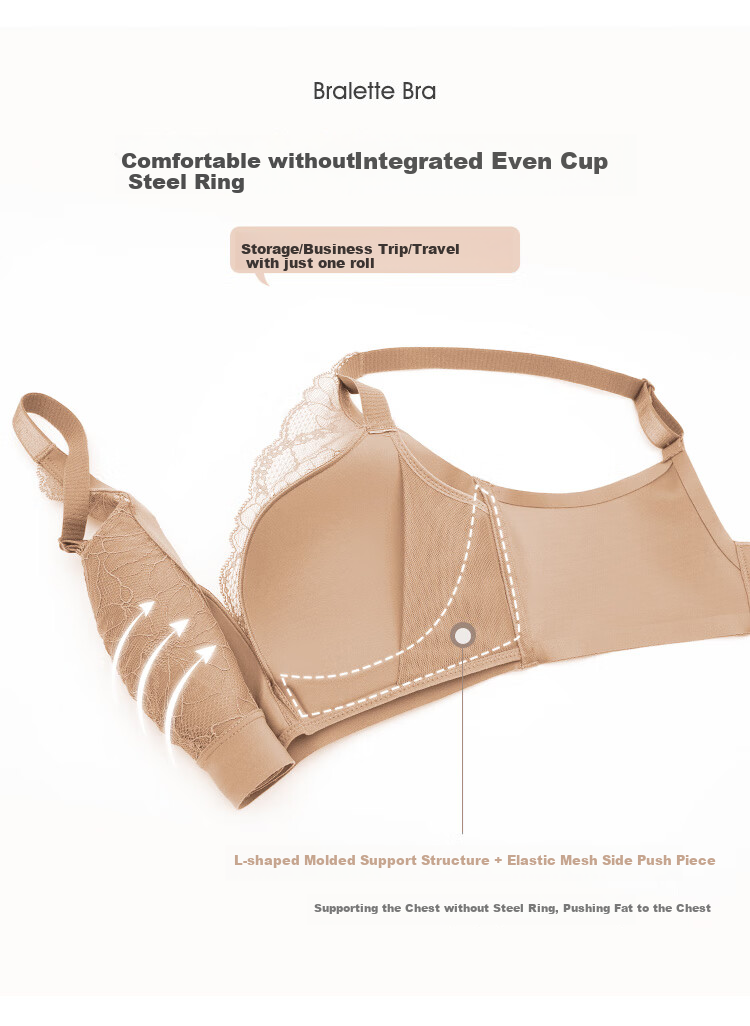 Ordifen Women's Wireless Bra Set, Lace Underwear, Push-Up Bra for Small Breasts, XB0330 4