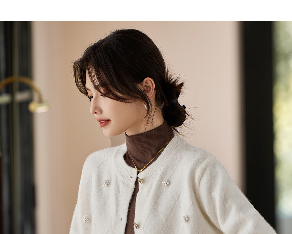 She Enjoy Stand Collar Reversible Knit Cardigan Women's Versatile Knit Sweater Jacket T54Z152 9