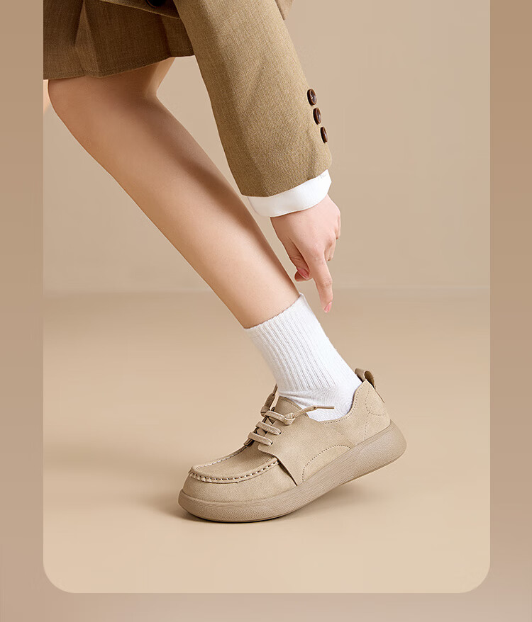 Dusto Thick-Soled Loafers for Women, 2026 New Spring Style, Flat Soft-Soled Deep-Mouthed Shoes, Birkenstock-Style Shoes, Kangaroo Shoes 7