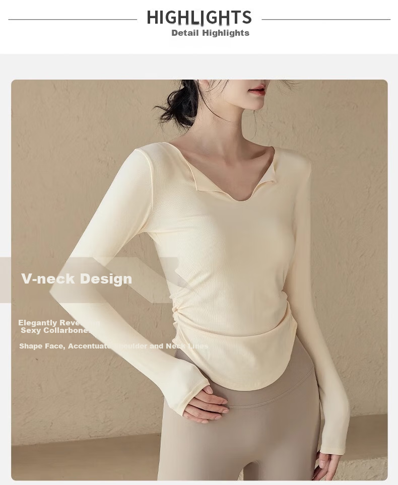 ACKDCS Yoga Top for Women, Slimming High-Elasticity Outer Wear Sports Top, Dance Pilates T-Shirt, Running Fitness Top 2