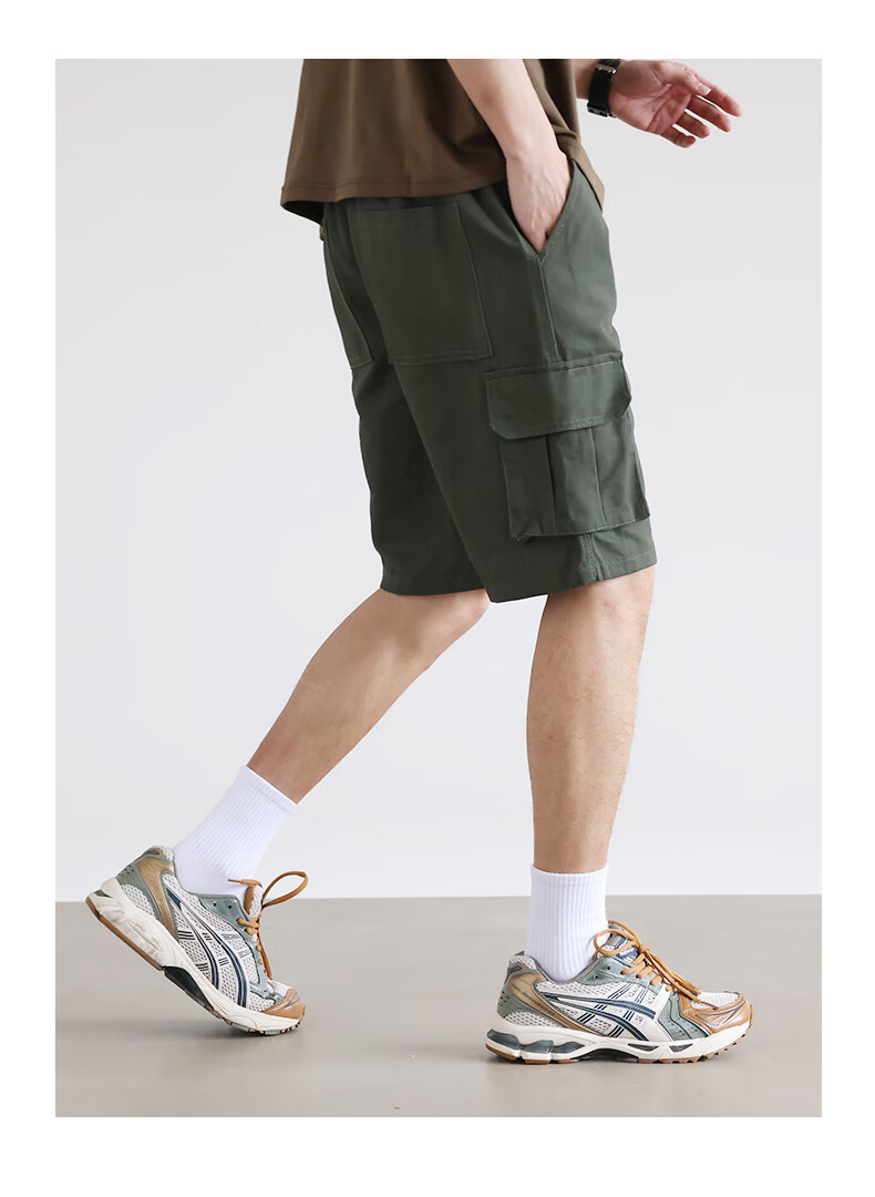 Jeanswest Men's Shorts, Summer Pure Cotton Thin Loose Cargo Style, Casual Straight-Leg Versatile Mid-Length Pants 10