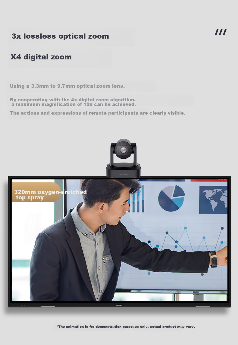 HIKVISION Conference Camera, 4K Ultra HD Live Streaming Camera, Auto Focus with Built-In Dual Microphones, 92° Wide-Angle Pan-Tilt Video Conferencing Solution V158 3