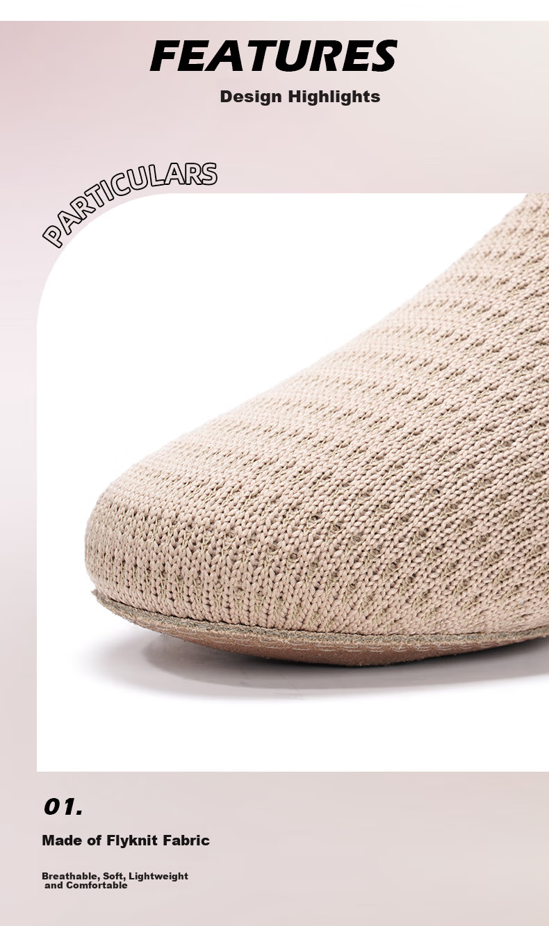 Sansha Jazz Dance Shoes, Flyknit Upper, Modern Dance Shoes, Low-Heel Teacher Shoes, Yoga Practice Shoes, Light Brown, Size 40 3