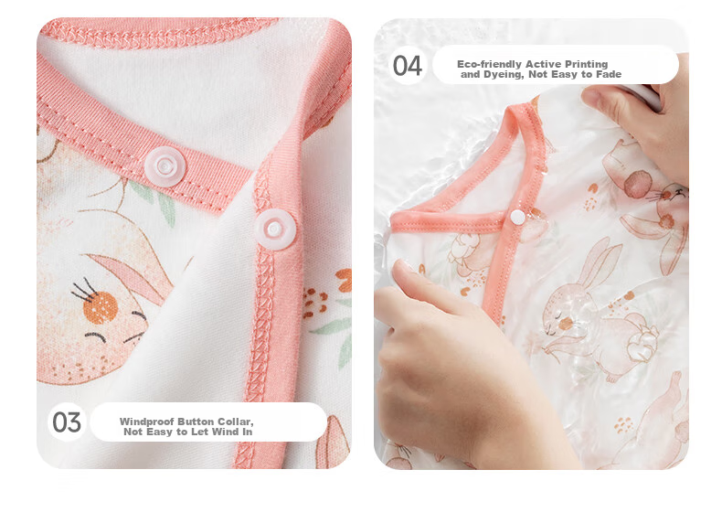 Beitaisi Baby Clothes, Spring And Summer Long-Sleeve Bodysuit, Newborn Infant Belly Protection Clothing, Small Age Pure Cotton Onesie 19