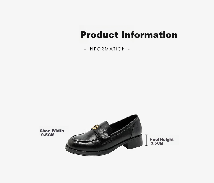 Westlink French Loafers for Women, 2024 New Autumn Slim-Fit Camellia Commuter Low-Heel Flats, Small Leather Shoes, Black, Size 36 2
