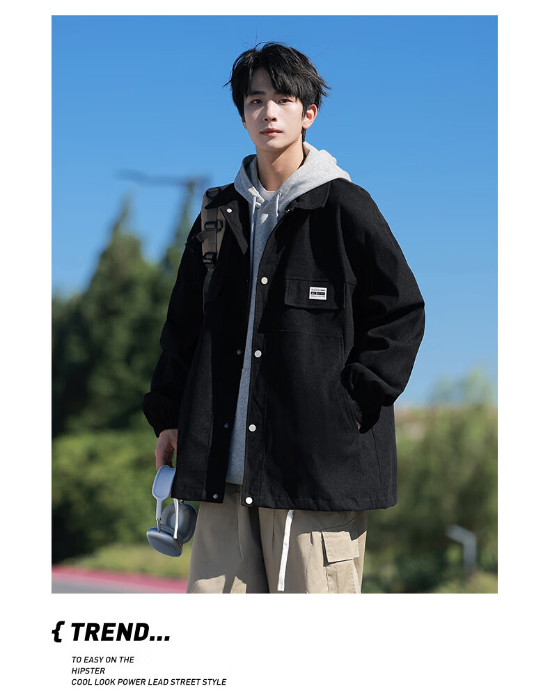 Warrior Jacket for Men, Spring And Autumn Loose Versatile Lapel Jacket, Casual Cardigan Workwear Clothing for Me 2