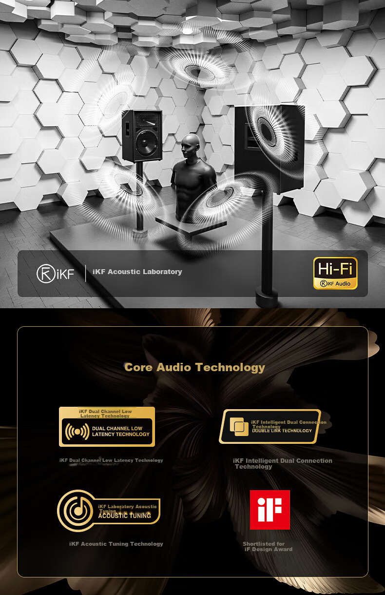 IKF Find Max6 Quiet True Wireless Bluetooth Earphones Semi-In ANC Active Noise Cancellation LDAC High-Resolution Sound Quality for Sports Fitness, Compatible with Phones And Computers, Cloud Rock White 4