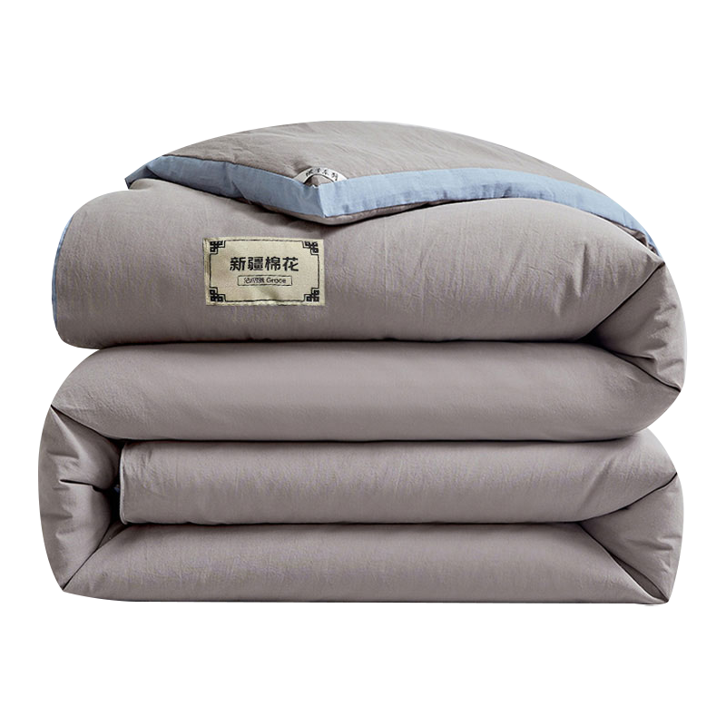 Grace 100% Xinjiang Cotton Quilt, Class A Autumn And Winter Cotton Comforter, Thickened, 200*230cm, 8 Jin, Silver Gray