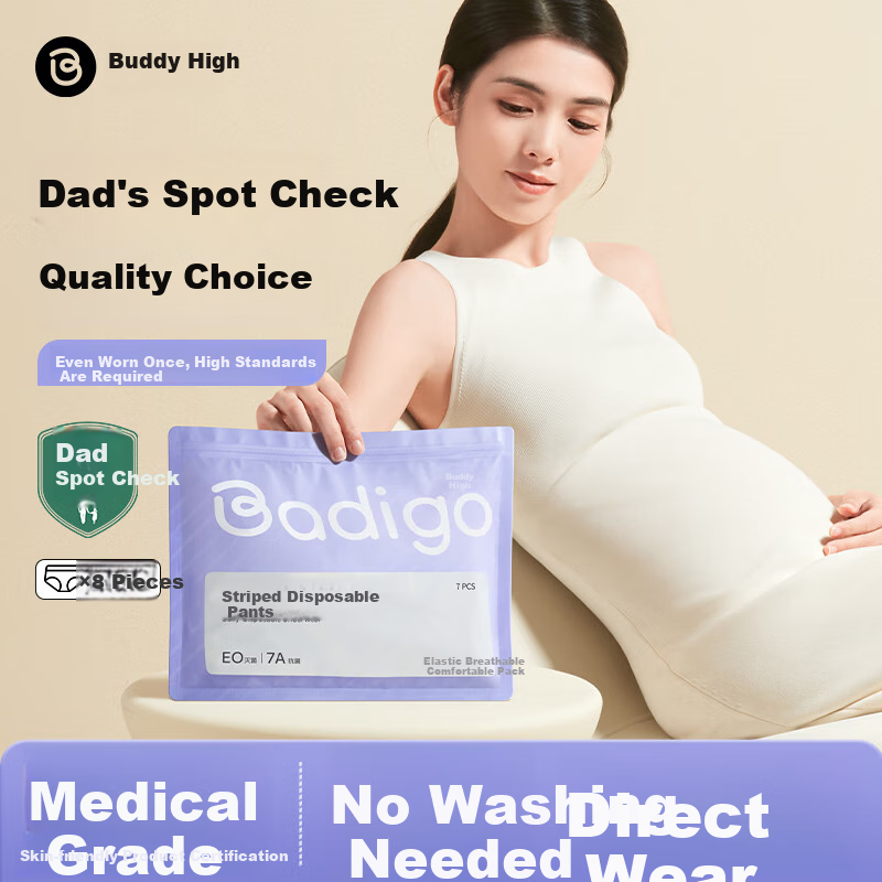 BADIGAO Disposable Cotton Sterilized Underwear for Women, Postpartum Maternity Menstrual Travel Daily Wear, No-Wash Disposable Panties, 3XL Size, Sterilized