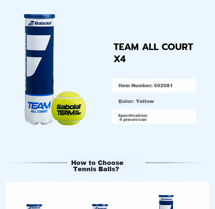 Babolat TEAM AC Series Competition Balls, Babolat Tennis Balls, Pack of Three 2